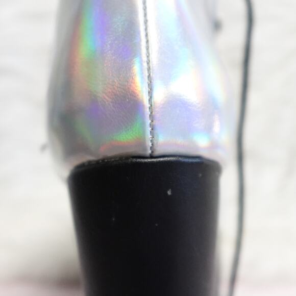 Demonia Torment-712 Silver Hologram Platform Boots - Picture 8 of 13